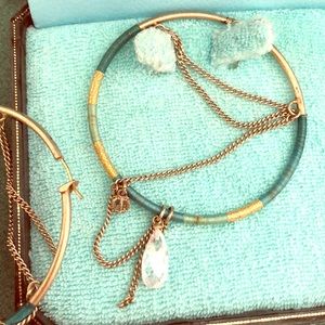 COPY - Blue silk Hoop juicy couture earrings